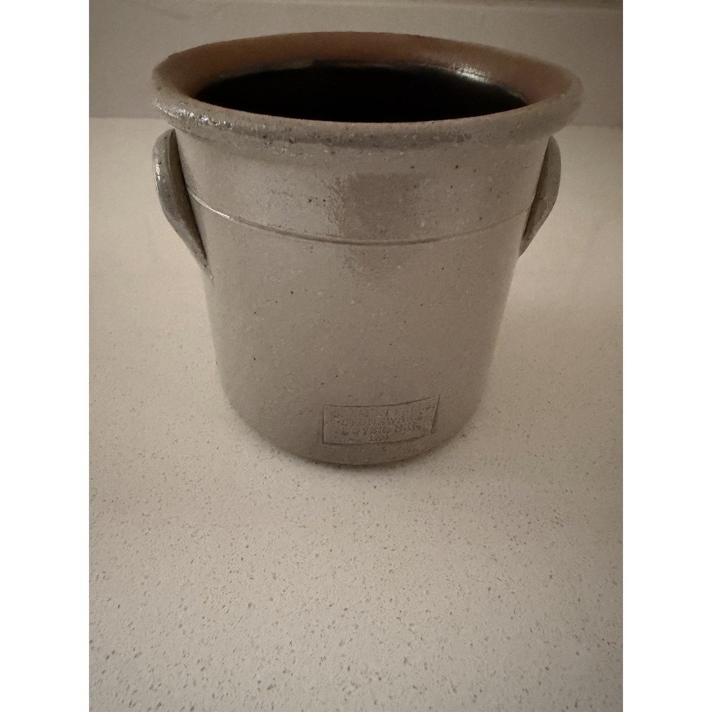 SALMON FALLS Pottery Stoneware Crock 4" Blueberry Basket Double Handle VTG 1994 - Picture 4 of 8